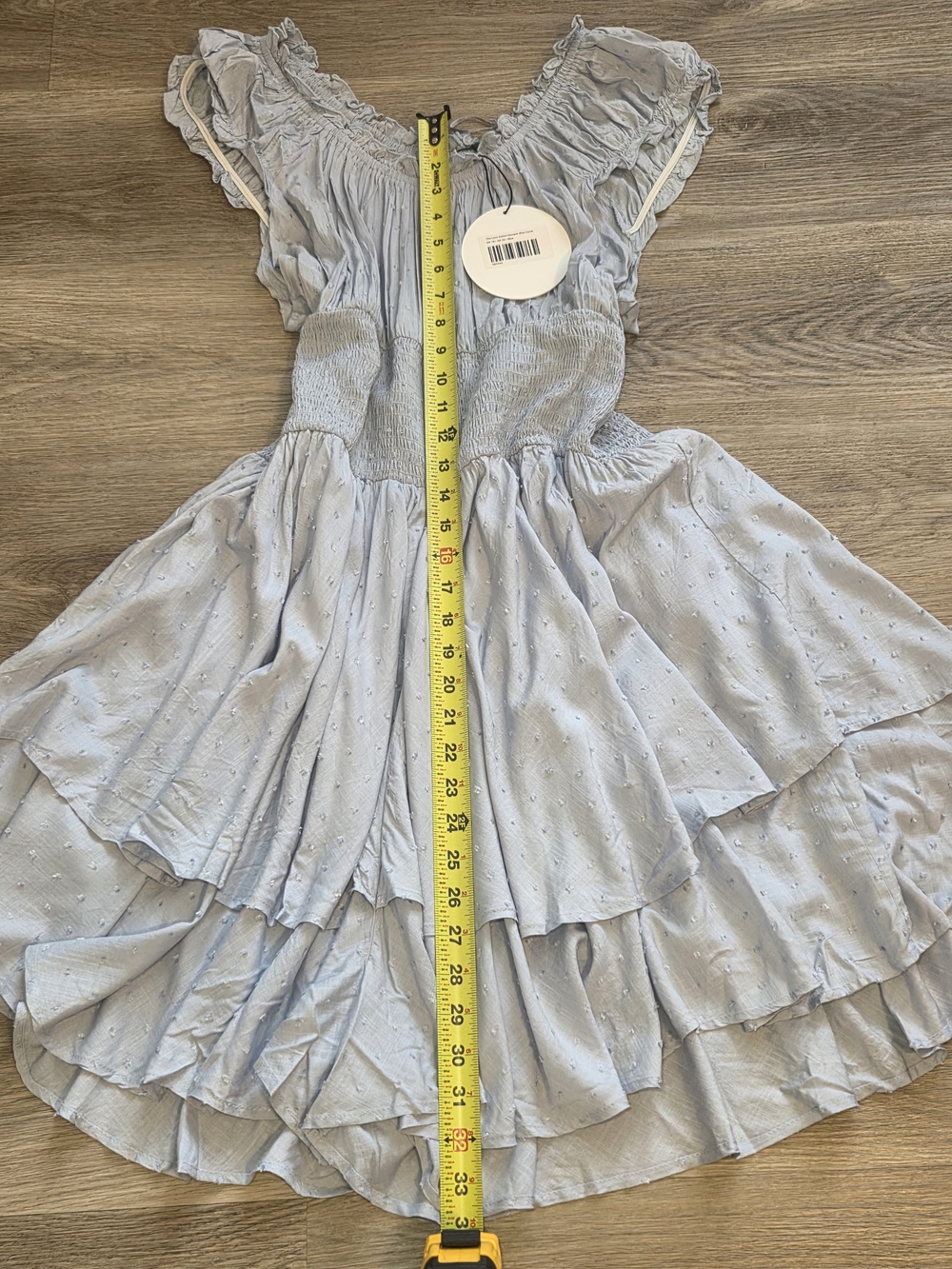 Princess Polly Light Blue Off-Shoulder Smocked Romper - Picture 7 of 10